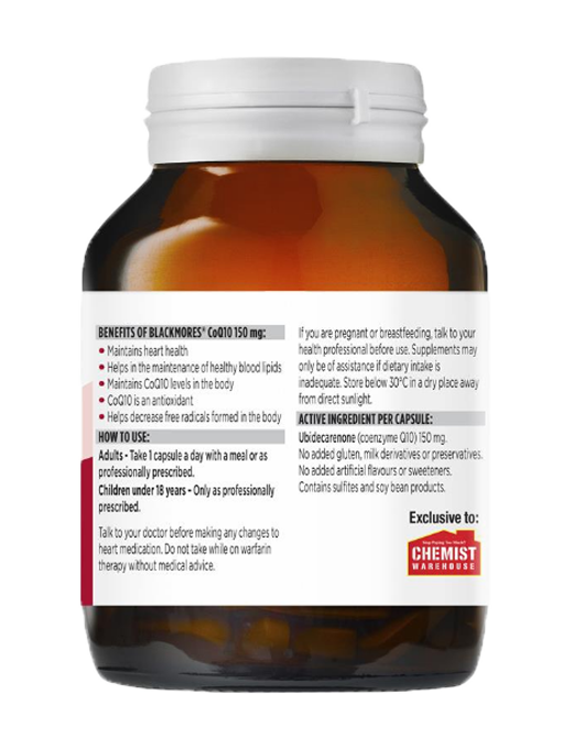 Blackmores - CoQ10 150mg 125 Viên Nang - Hàng Auth Từ Úc