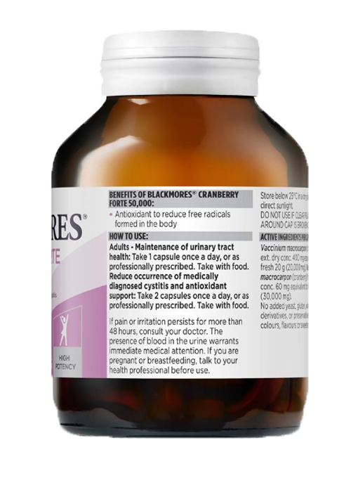 Blackmores - Cranberry Forte 50000 90 Viên Nang - Hàng Auth Từ Úc
