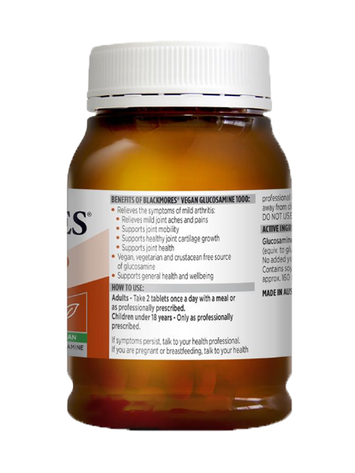 Blackmores - Vegan Glucosamine 1000 200 Viên Nén -  Hàng Auth Từ Úc