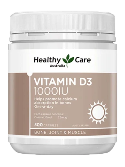 Healthy Care - Vitamin D3 1000IU 500 Viên Nang -  Hàng Auth Từ Úc