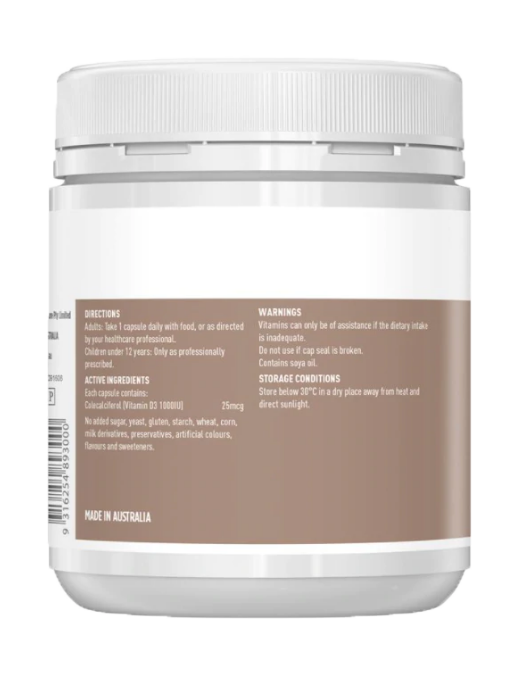 Healthy Care - Vitamin D3 1000IU 500 Viên Nang -  Hàng Auth Từ Úc