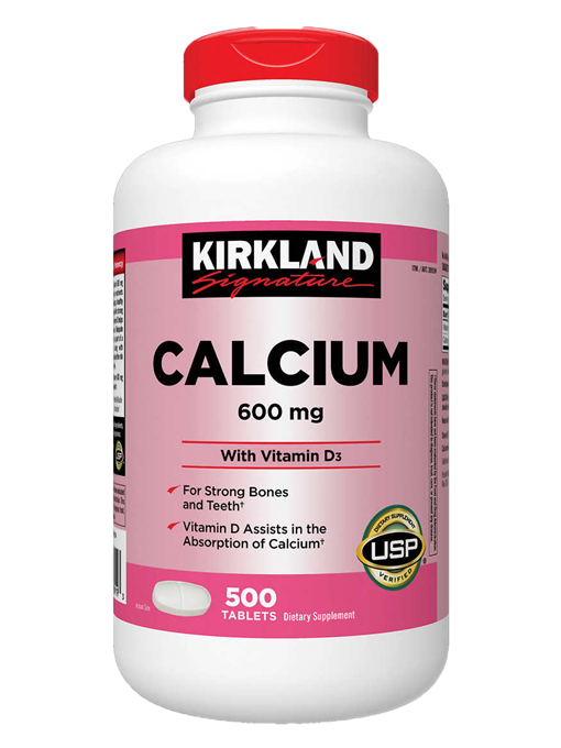 Kirkland - Canxi 600 mg + Vitamin D3 500 Viên Nén  - Hàng Auth Từ Mỹ