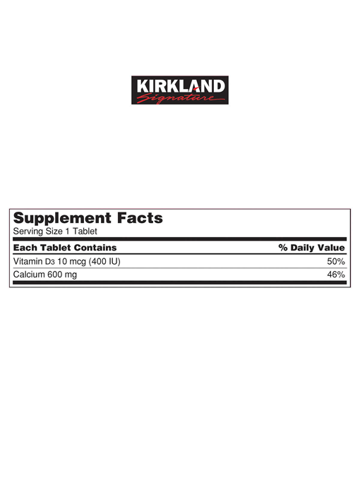 Kirkland - Canxi 600 mg + Vitamin D3 500 Viên Nén  - Hàng Auth Từ Mỹ