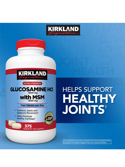 Kirkland - Glucosamin & MSM 375 Viên Nén- Hàng Auth Từ Mỹ 