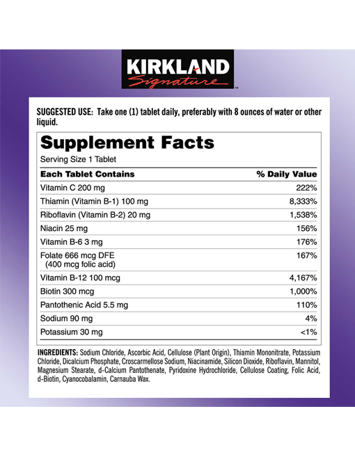 Kirkland - Super B Complex 500 Viên Nén - Hàng Auth Từ Mỹ