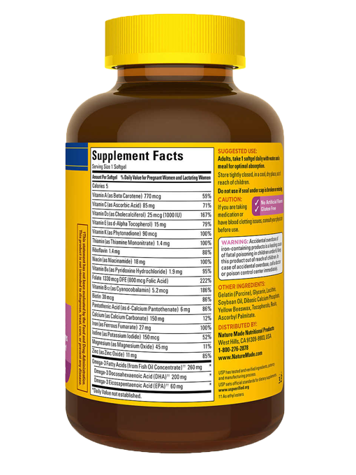Nature Made - Prenatal Multi + DHA 150 Viên Nang - Hàng Auth Từ Mỹ