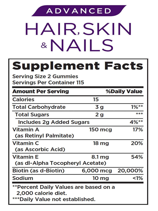 Nature's Bounty - Hair Skin and Nails Advanced 230 Viên Kẹo Dẻo - Hàng Auth Từ Mỹ